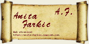 Anita Farkić vizit kartica
